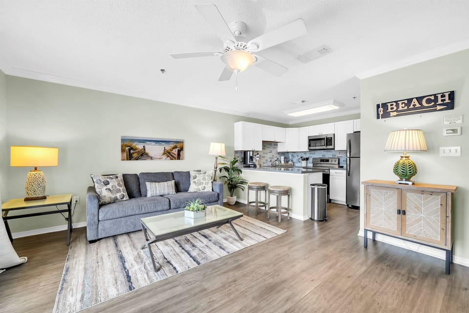 The spacious family room and kitchen give you plenty of room to spread out