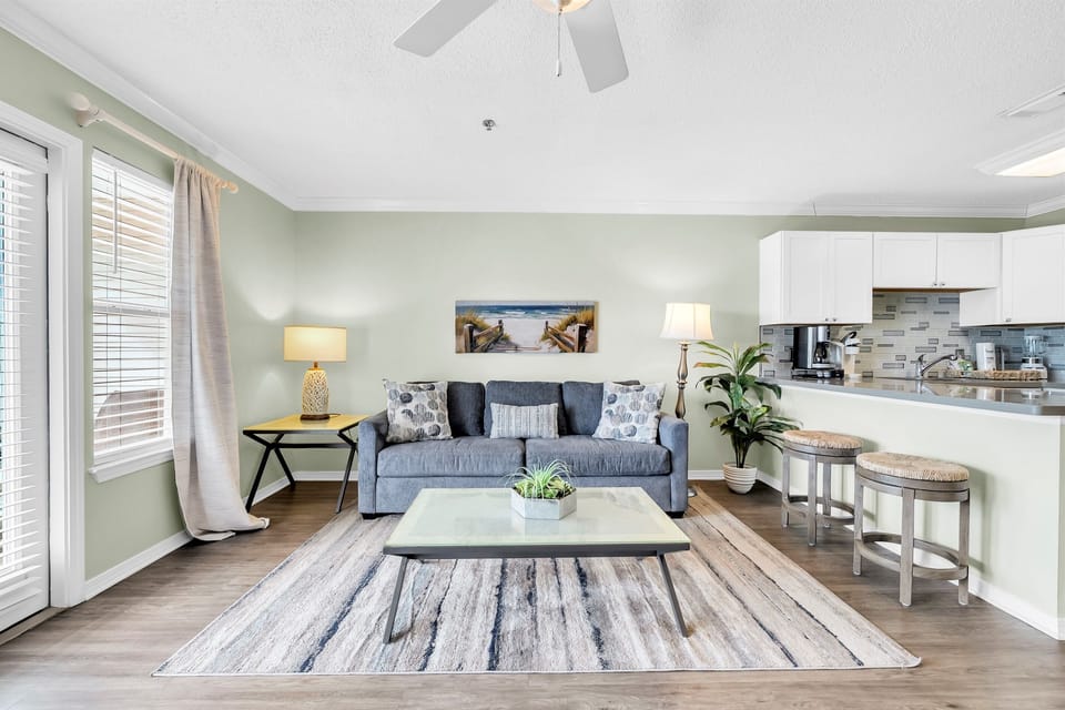 Natural light opens up this already spacious area