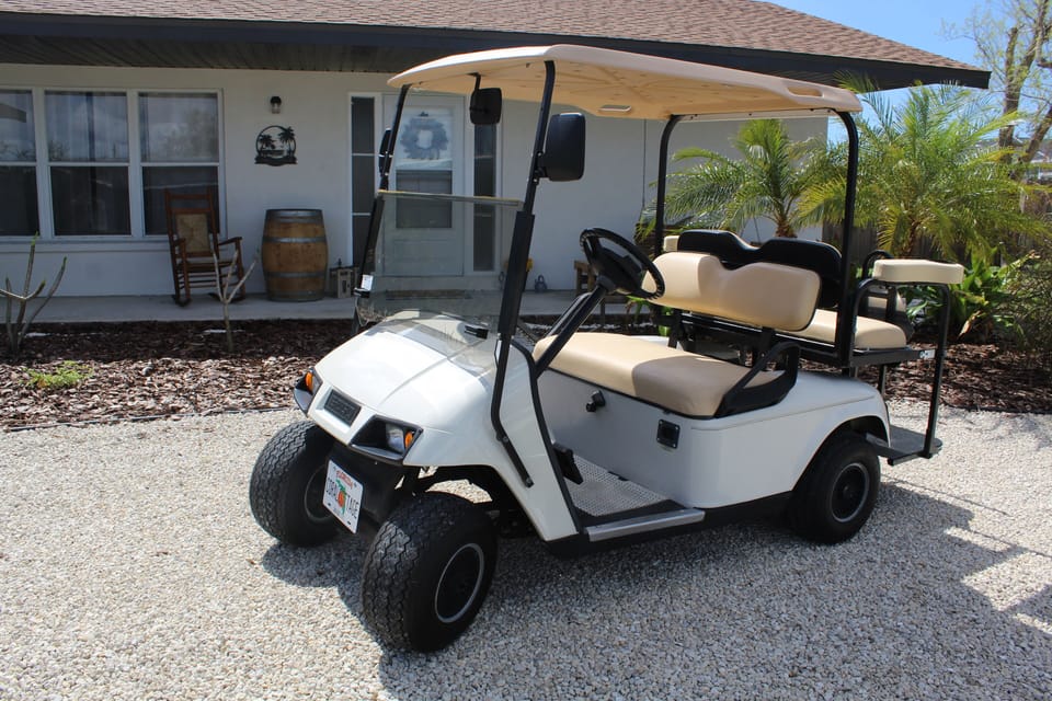 Your 4-seat electric golf cart ready for local cruising.