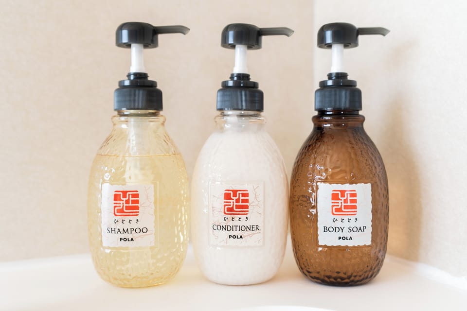 Combined shower/tub, free toiletries, hair dryer, bathrobes