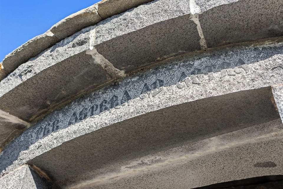 Close-up of intricate handcrafted stonework
