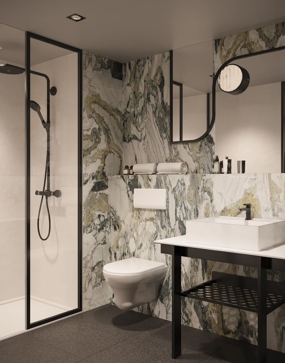 Twin Room, 2 Twin Beds (TRIBE Extra, Balcony) | Bathroom | Shower, hair dryer, towels, soap