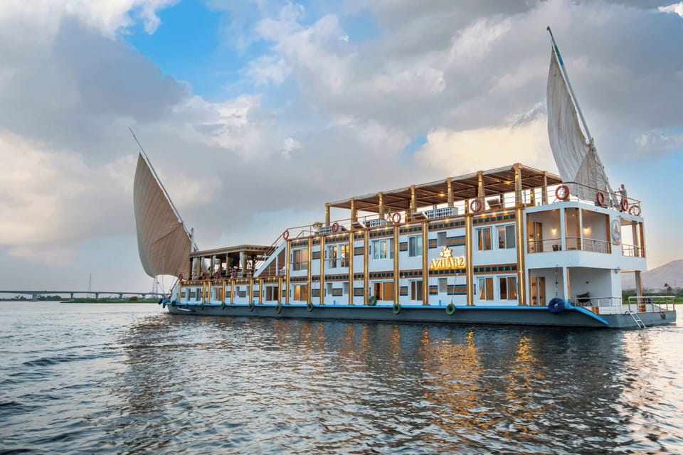Dahabiya Azhar II Luxury Cruise Docked boat in Egypt
