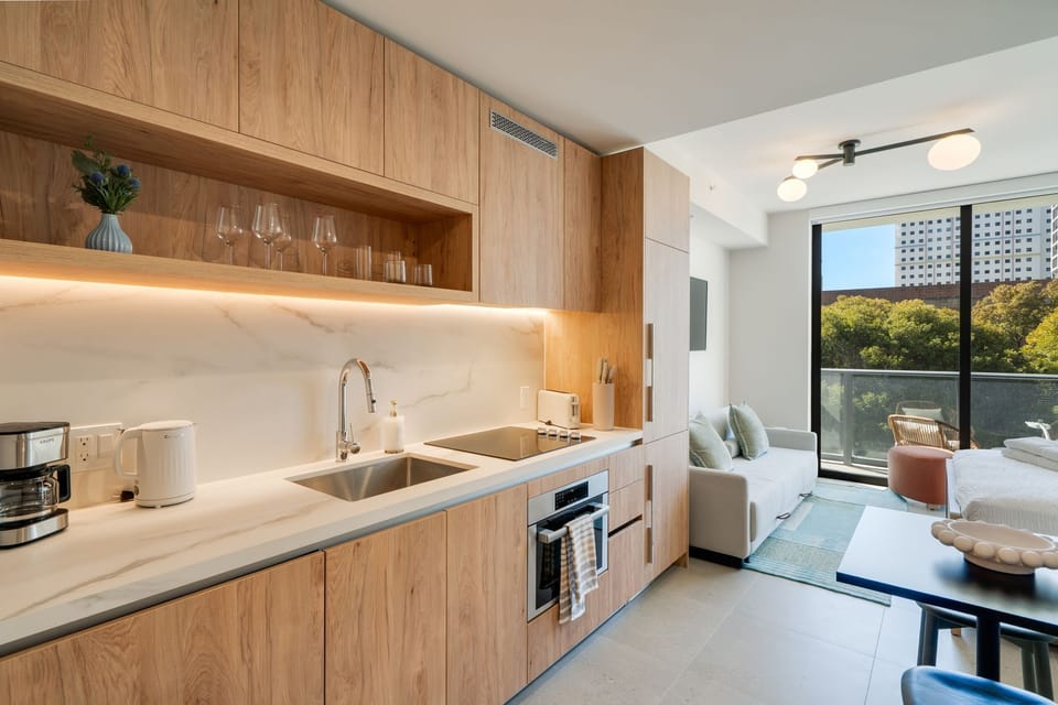 Fully equipped kitchen ready for home cooking