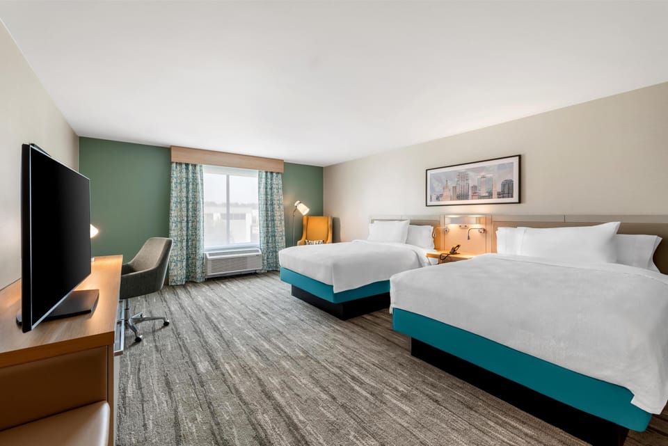 Deluxe Room, 2 Queen Beds, Non Smoking | Premium bedding, down comforters, pillowtop beds, desk