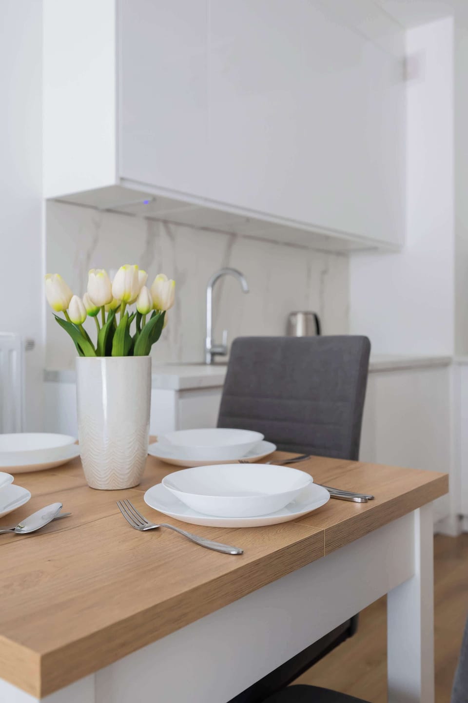 Table setting with simple, elegant styling.