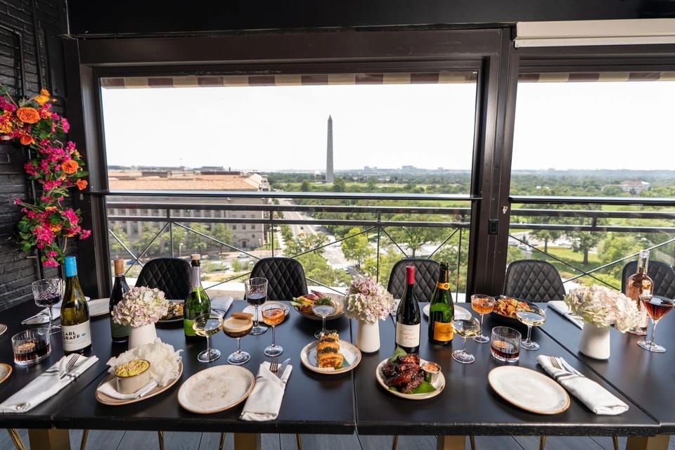 Savor a leisurely brunch with sweeping monument views.