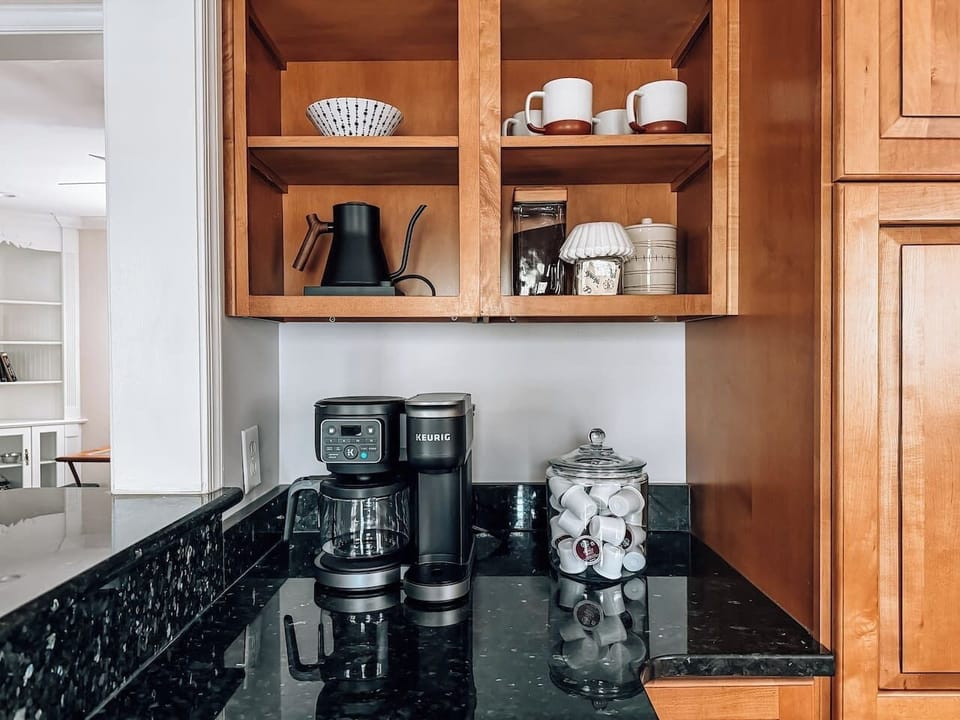 Complimentary coffee station