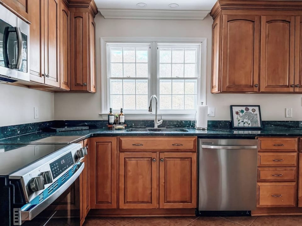 Cook a meal and enjoy natural light in the kitchen