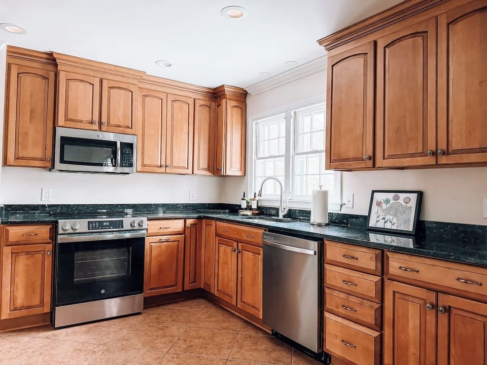 The kitchen is well stocked to make you feel right at home