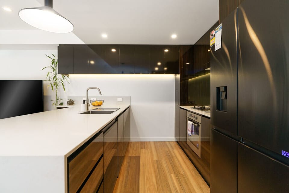 Thoughtfully designed kitchen workspace with everything you need close at hand.