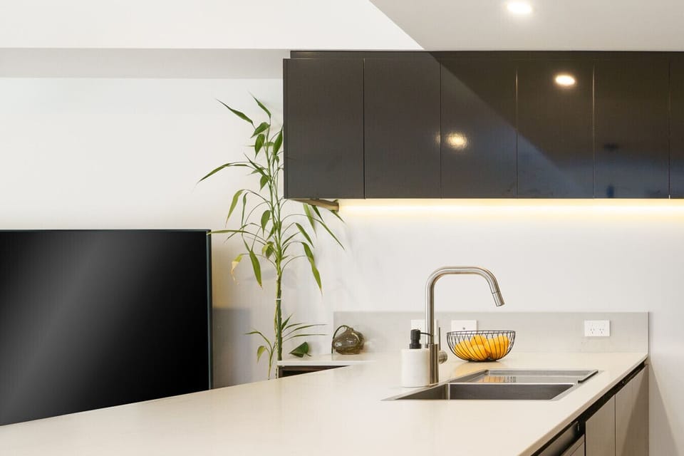 Thoughtfully designed kitchen workspace with everything you need close at hand.