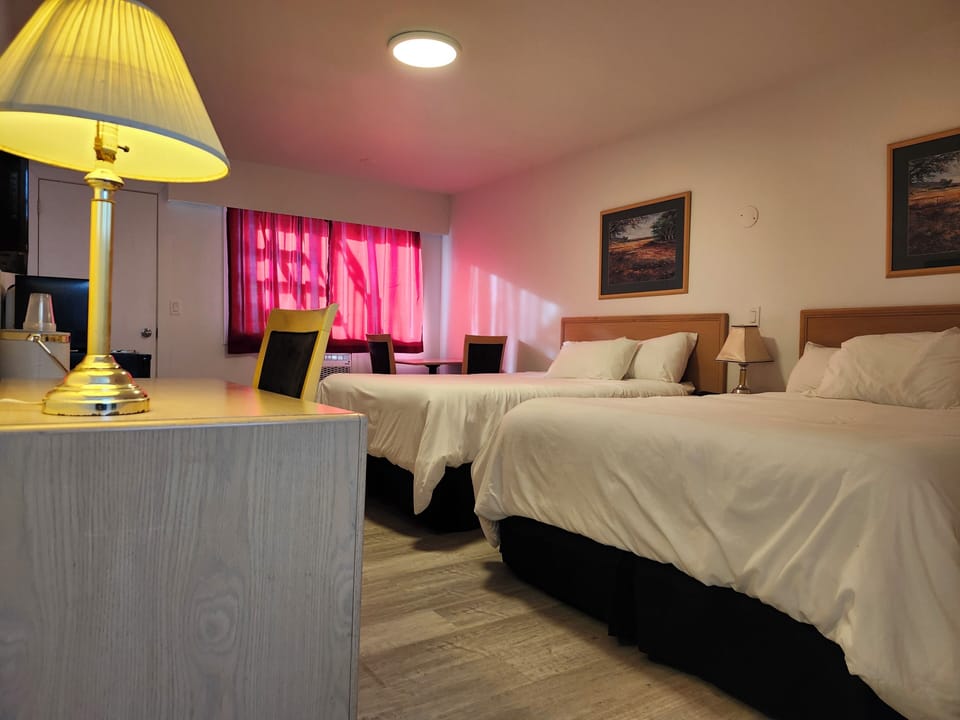 Room, 2 Queen Beds | Desk, laptop workspace, soundproofing, iron/ironing board