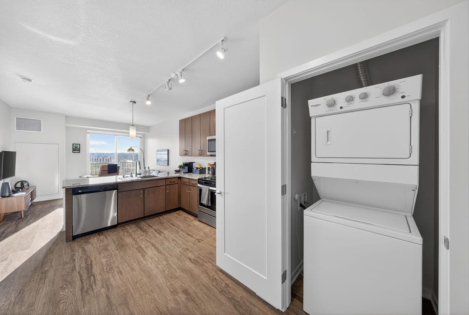 View into kitchen from laundry 