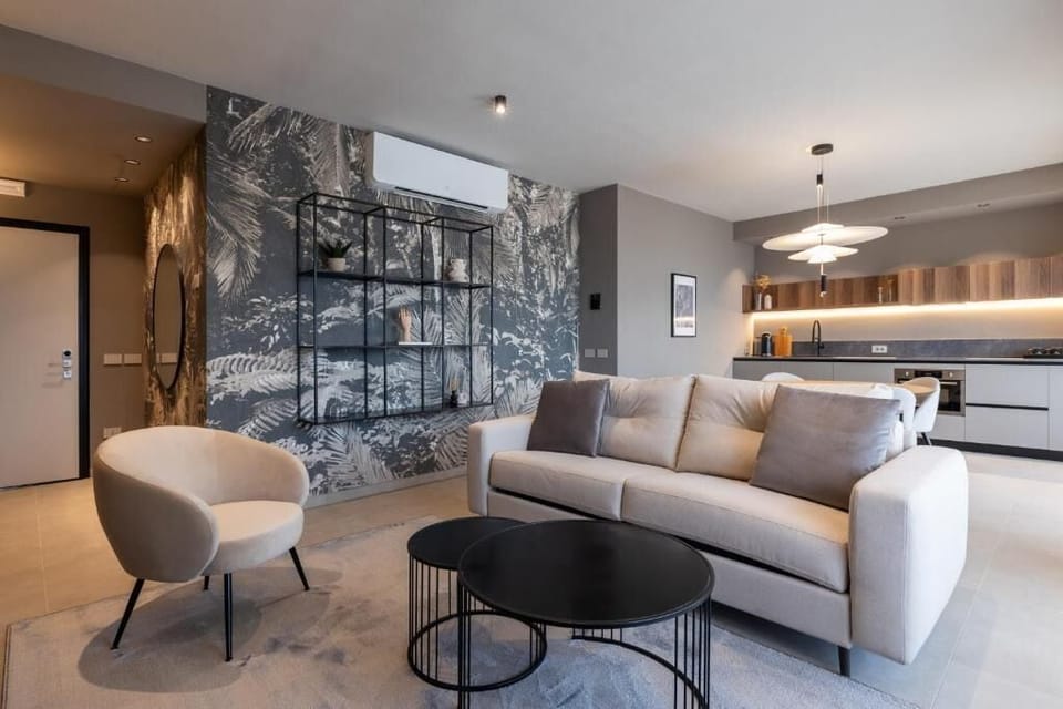 Premium Apartment, 2 Bedrooms, Balcony | Living area | 65-inch plasma TV with satellite channels, heated floors