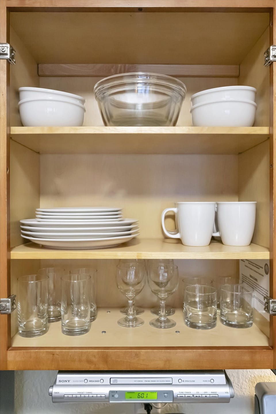 Plates, bowls, and glassware provided
