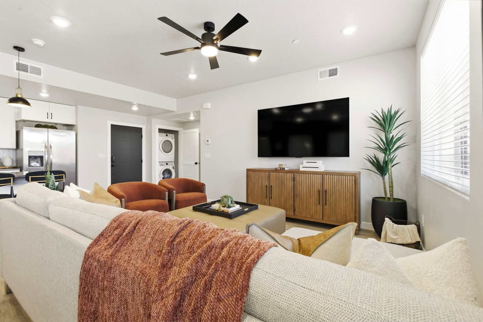 Cozy living space with Smart TV