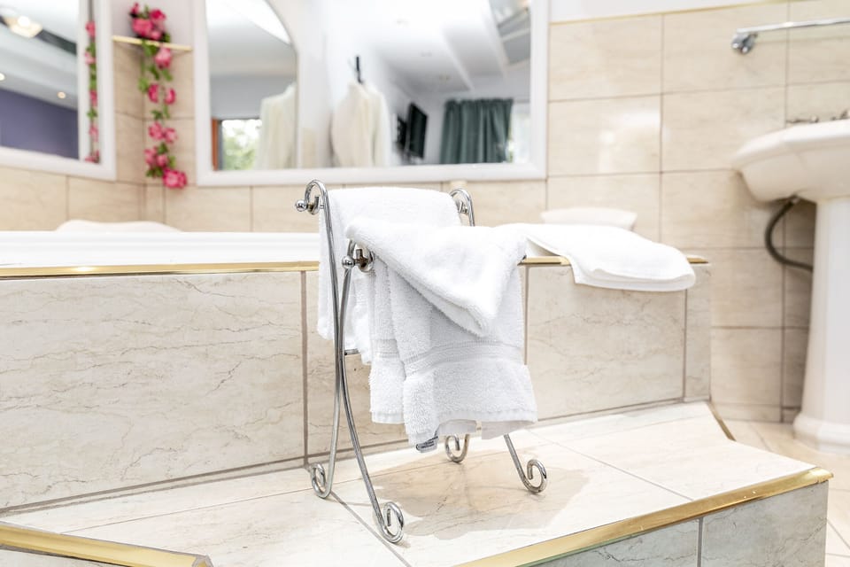Deluxe Room, Non Smoking, Jetted Tub | Bathroom | Combined shower/tub, free toiletries, hair dryer, towels