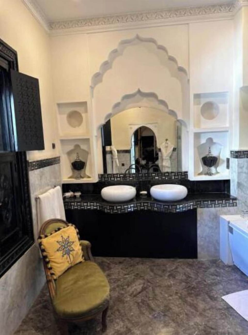 Separate tub and shower, hair dryer, towels, soap