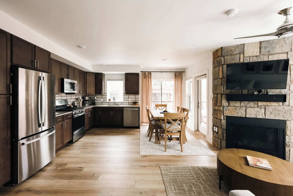 Kitchen and dining areas
