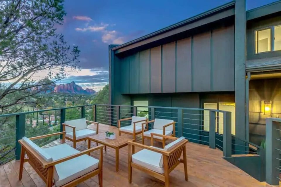 Outdoor deck with comfy seating