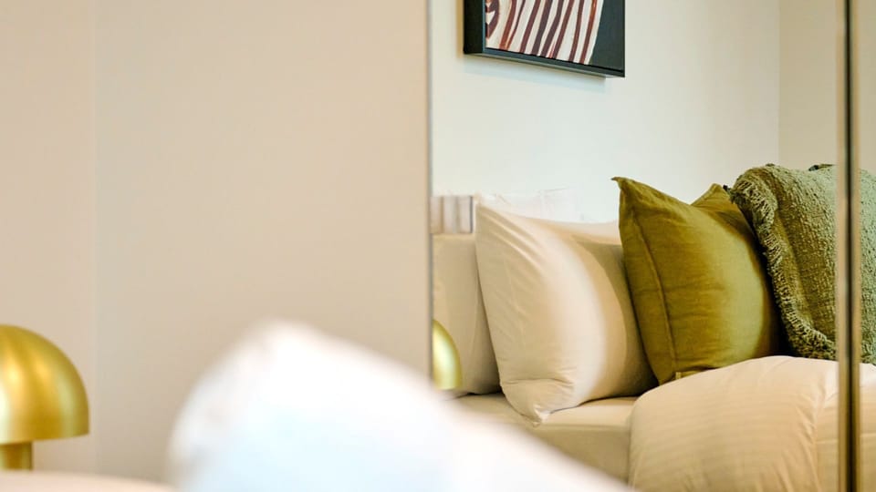 Inviting bedroom with layered textures