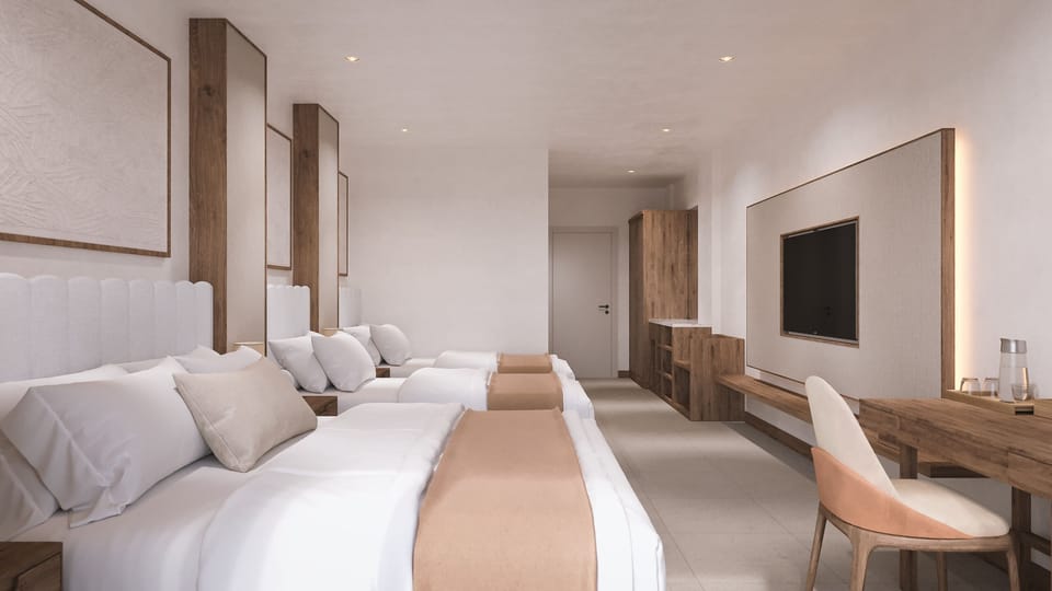 Quadruple Room, Balcony, Ocean View | In-room safe, desk, laptop workspace, free WiFi
