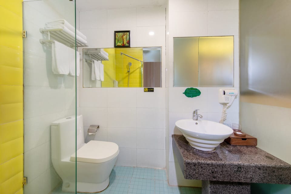 Superior Twin Room, City View | Bathroom | Shower, hair dryer, towels, soap