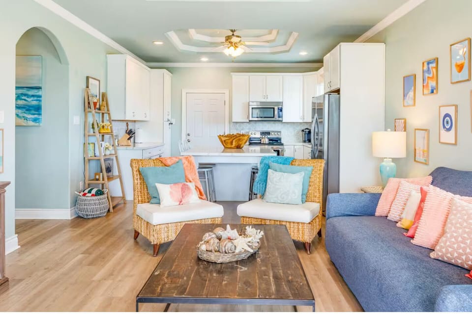 The Heart of the Home. ✨ Sink into designer comfort in our sun-drenched living area. Whether it’s family game night or a quiet movie marathon, there’s a spot for everyone to kick back and relax.