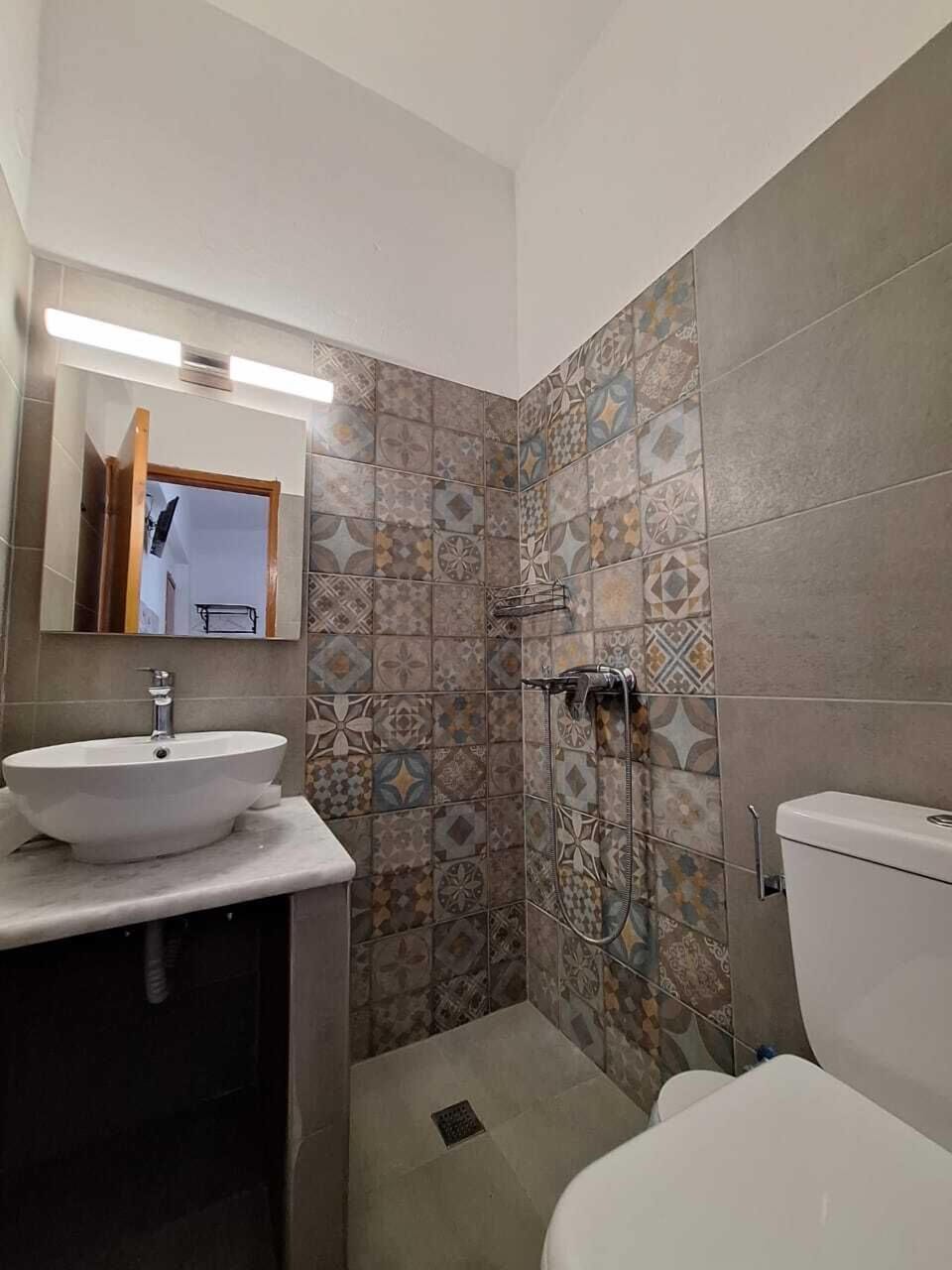 Standard Double Room, Balcony, Sea View | Bathroom | Shower, hair dryer, towels, soap