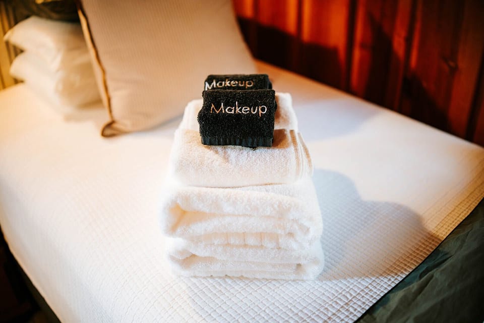 Thick, hotel-quality towels and makeup towels to keep everything fresh.