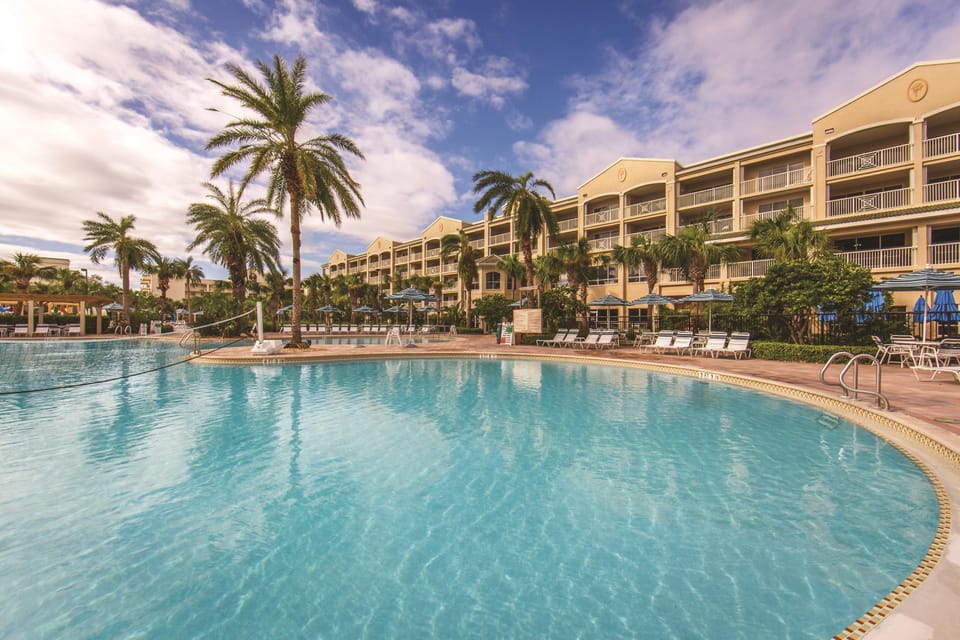 Take in gorgeous views while lounging around the on-site outdoor pool.