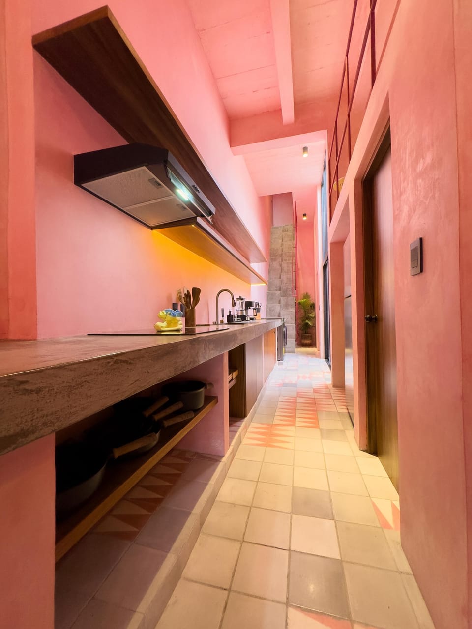 Cozy kitchen with vibrant colors and modern amenities