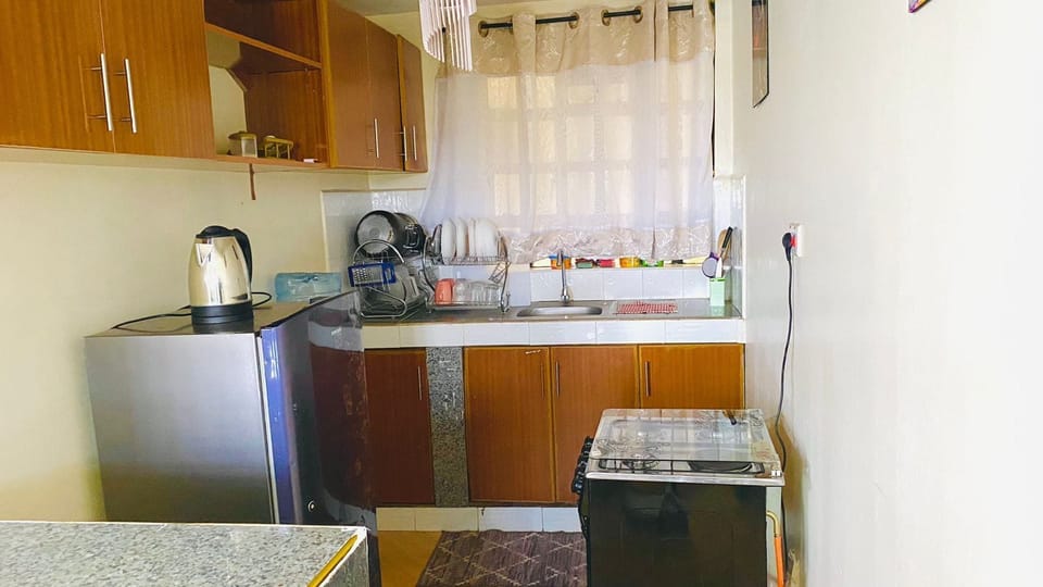 Family Apartment | Private kitchen | Fridge, microwave, cookware/dishes/utensils
