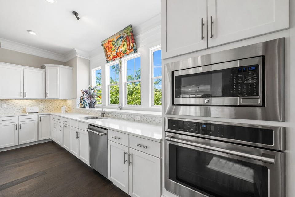 Lots of natural light in this full-size kitchen. Preparing meals with family and friends and making memories along the way.