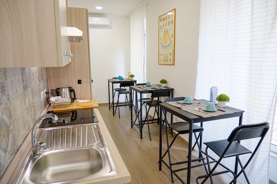 Mini-fridge, stovetop