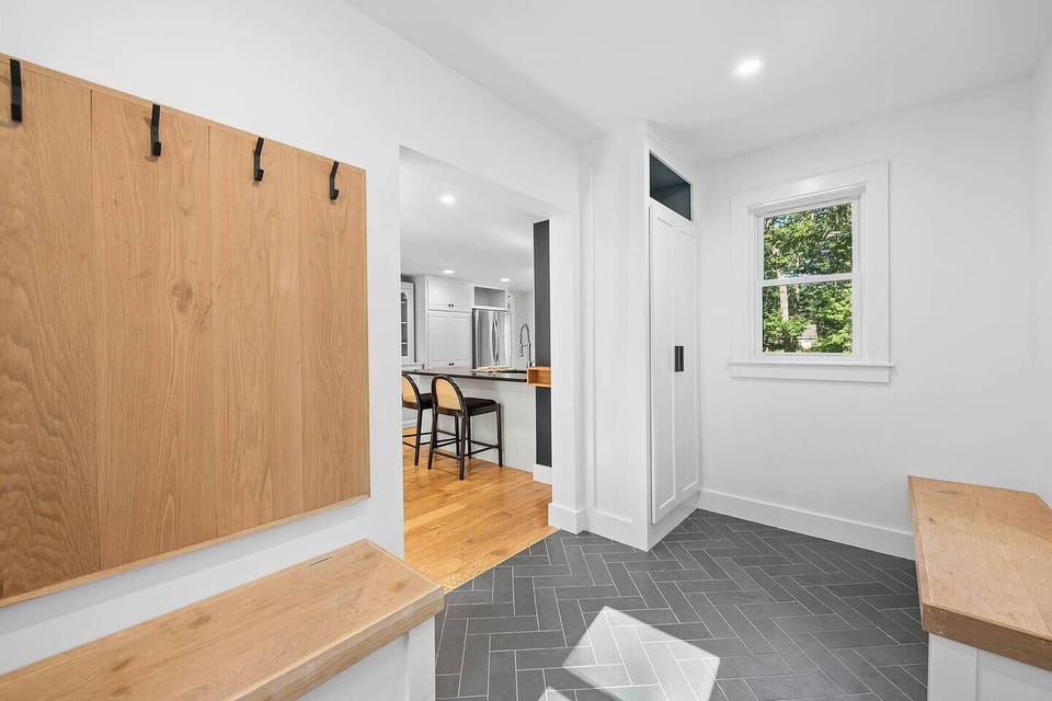 Mudroom, side entry from the driveway.
