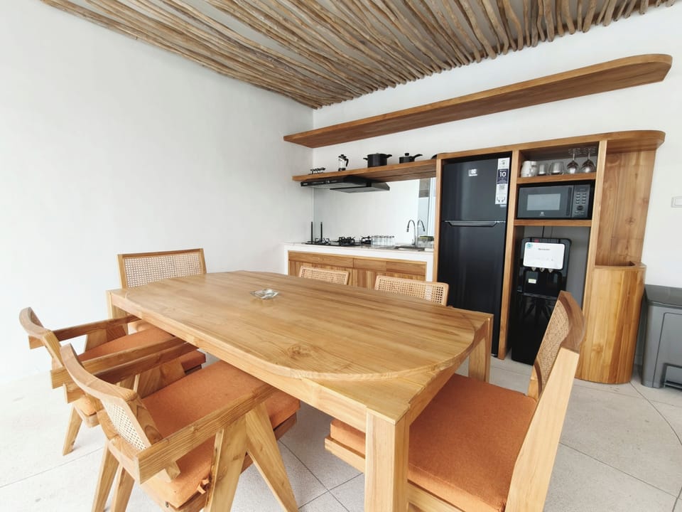 Deluxe Villa, 2 Bedrooms, Patio, Pool View | Private kitchen | Full-size fridge, microwave, dishwasher, cookware/dishes/utensils