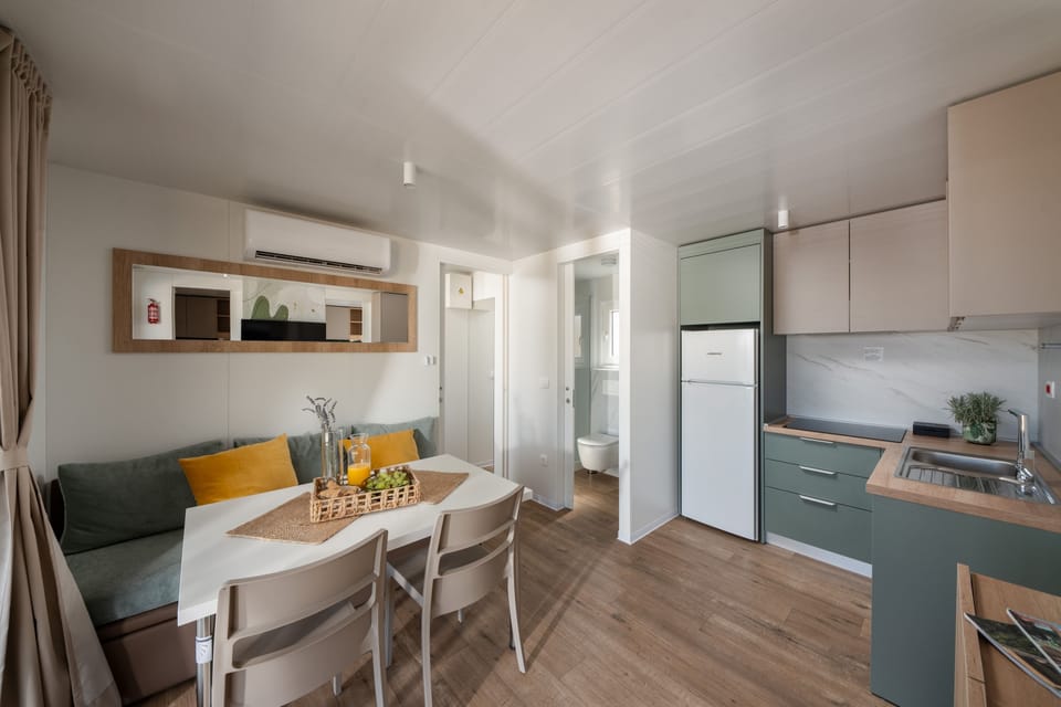 Sylva Holiday Home 6 with pool | Private kitchen | Fridge, microwave, highchair