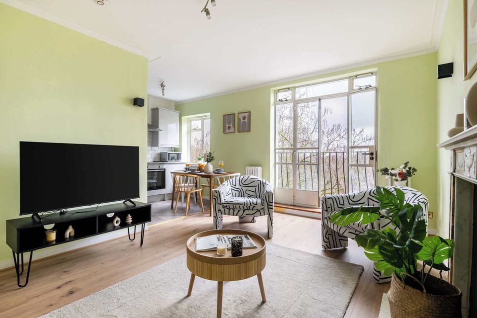 The open-plan living, kitchen and dining area