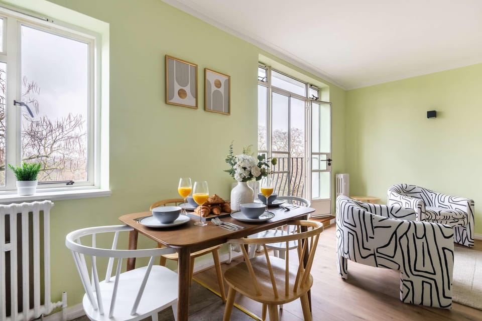The open-plan living and dining area