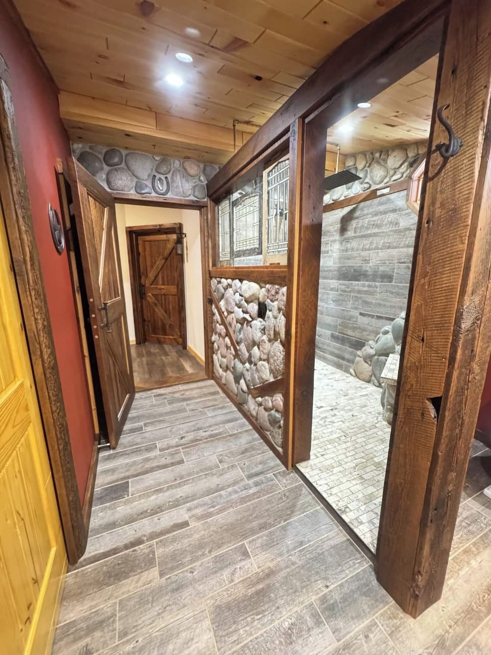 Beautiful walk-in, dual-head shower
