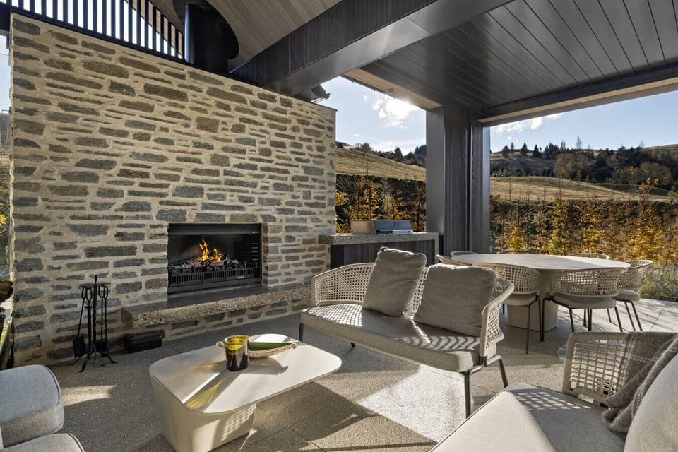 Patio with Outdoor Fireplace and BBQ