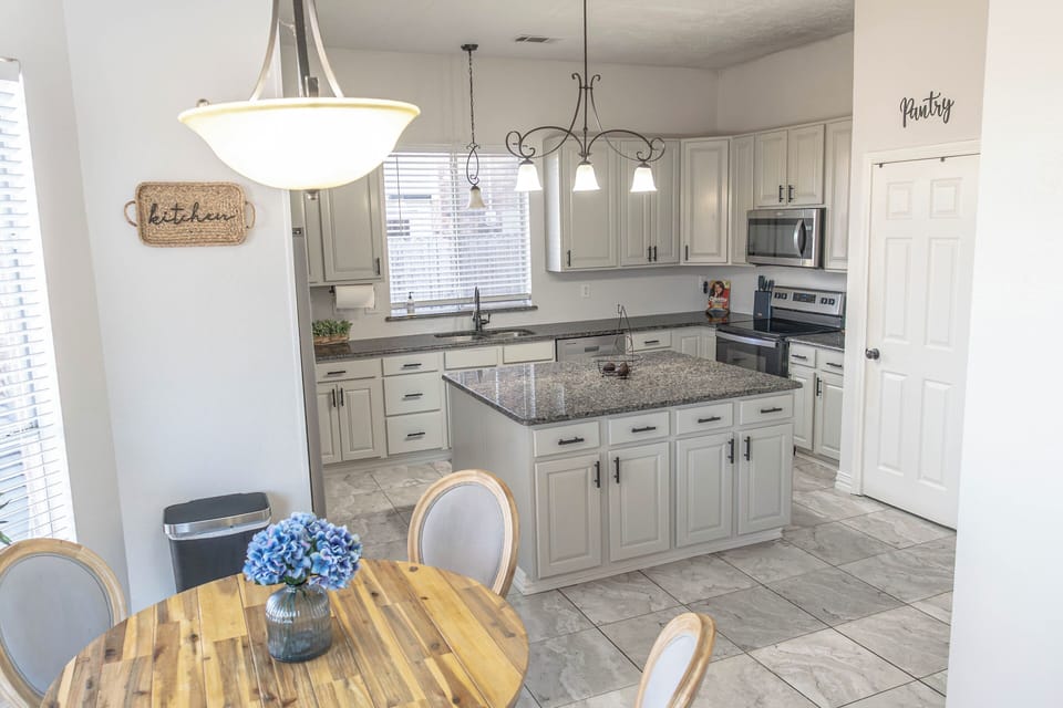 Kitchen and dining area perfect for shared meals.
