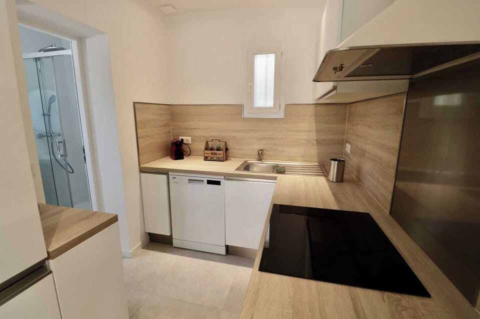 Apartment | Private kitchen | Fridge, microwave, oven, stovetop