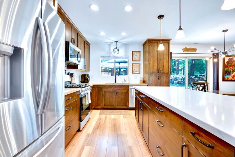 Newly remodeled kitchen with stainless appliances