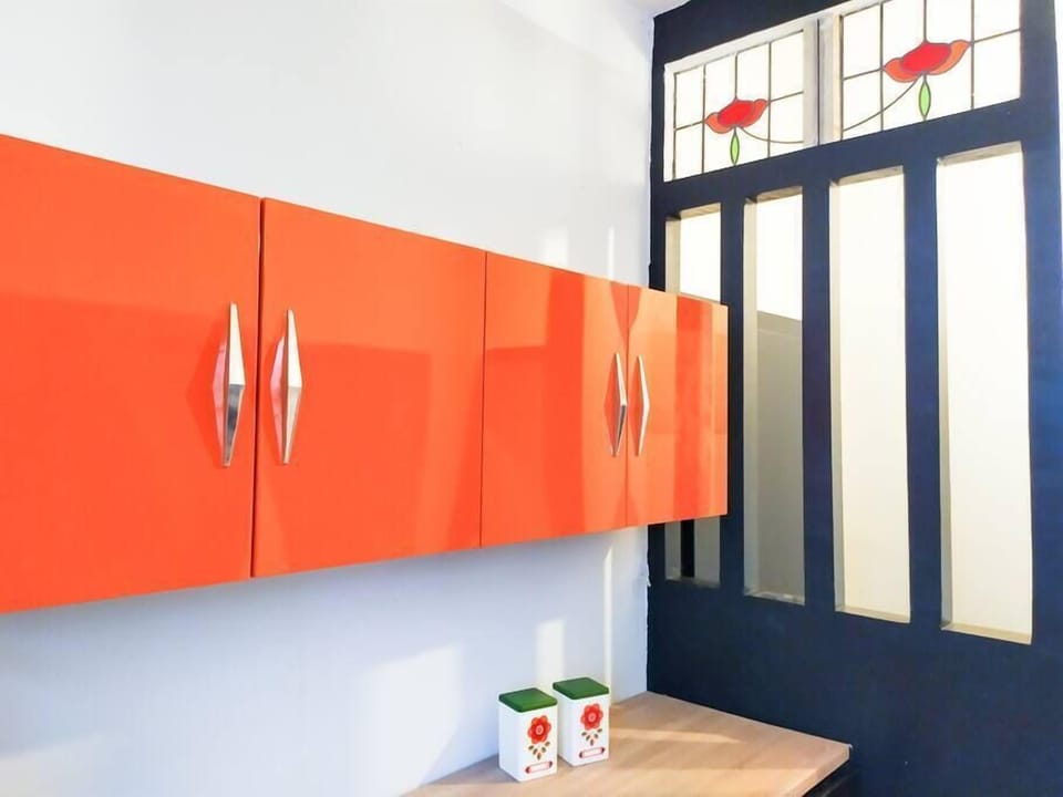 restaurierte Metall-Küchenschränke / restored metal cabinets (Spain, 1969)