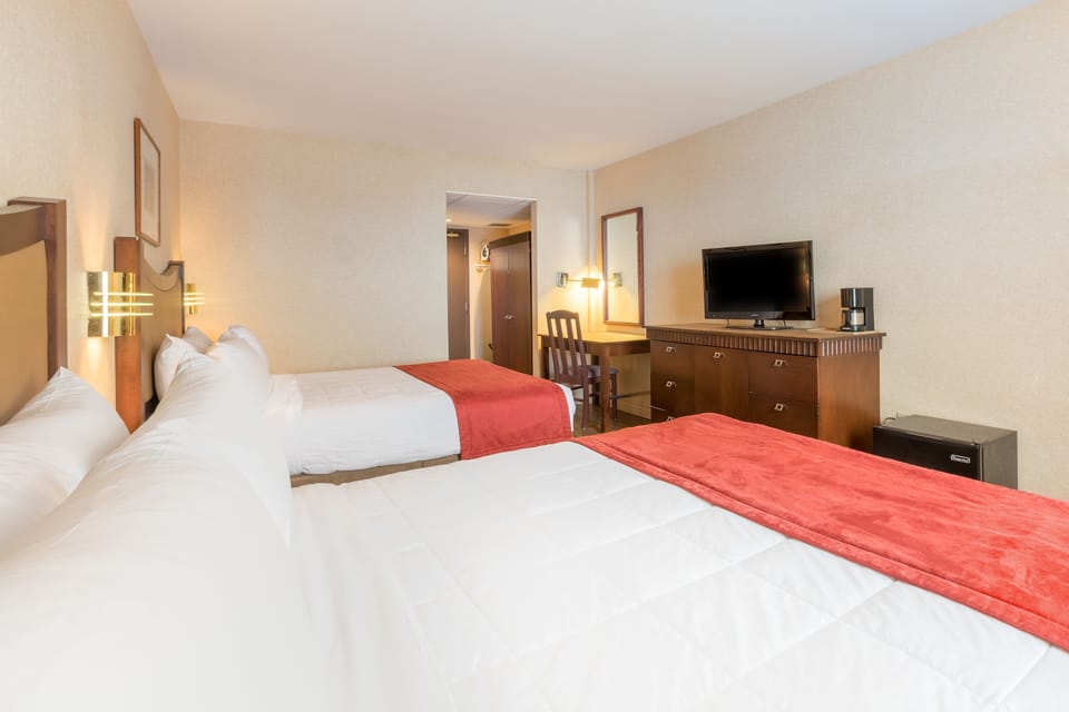 Classic Room, 2 Queen Beds | Desk, blackout drapes, iron/ironing board, cribs/infant beds