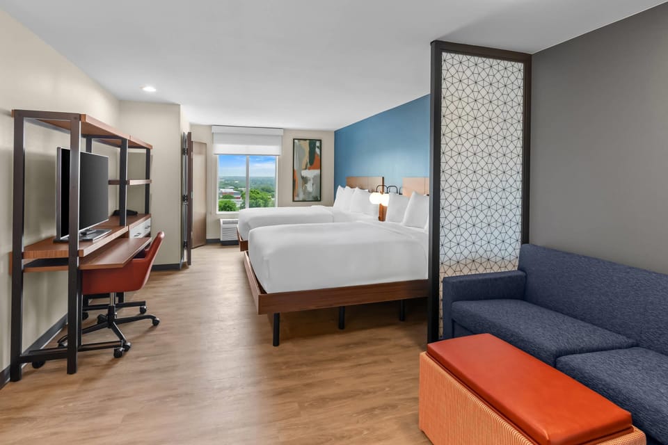 Suite, 2 Queen Beds, Non Smoking | Pillowtop beds, desk, laptop workspace, free WiFi