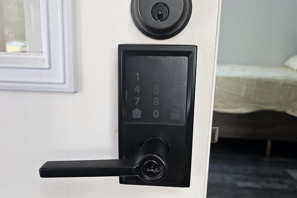 Keypad lock for entry.  Code will be sent prior to check-in.